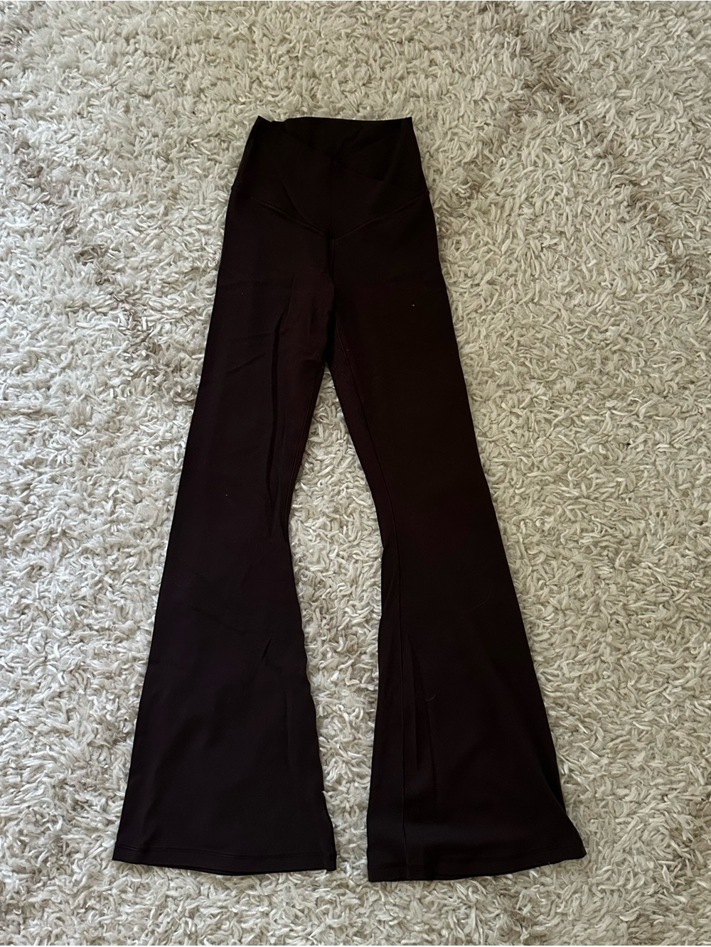 High-Waisted Brown Flare Yoga Pants